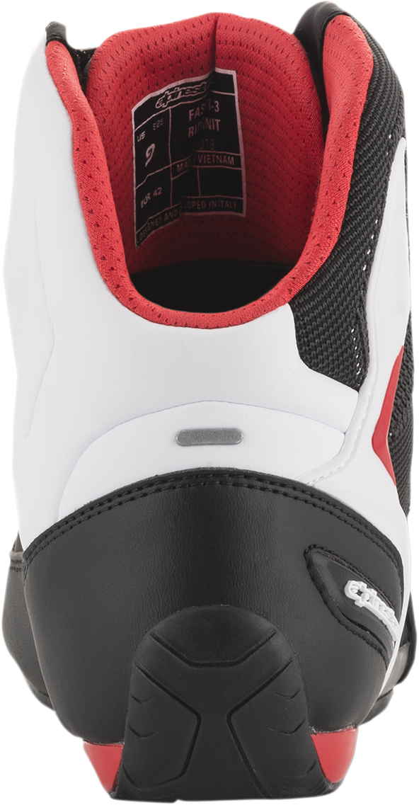 ALPINESTARS Faster-3 Rideknit Shoes - Black/White/Red - US 8 2510319123-8