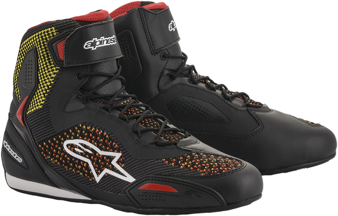 ALPINESTARS Faster-3 Rideknit Shoes - Black/Red/Yellow - US 10 2510319153010