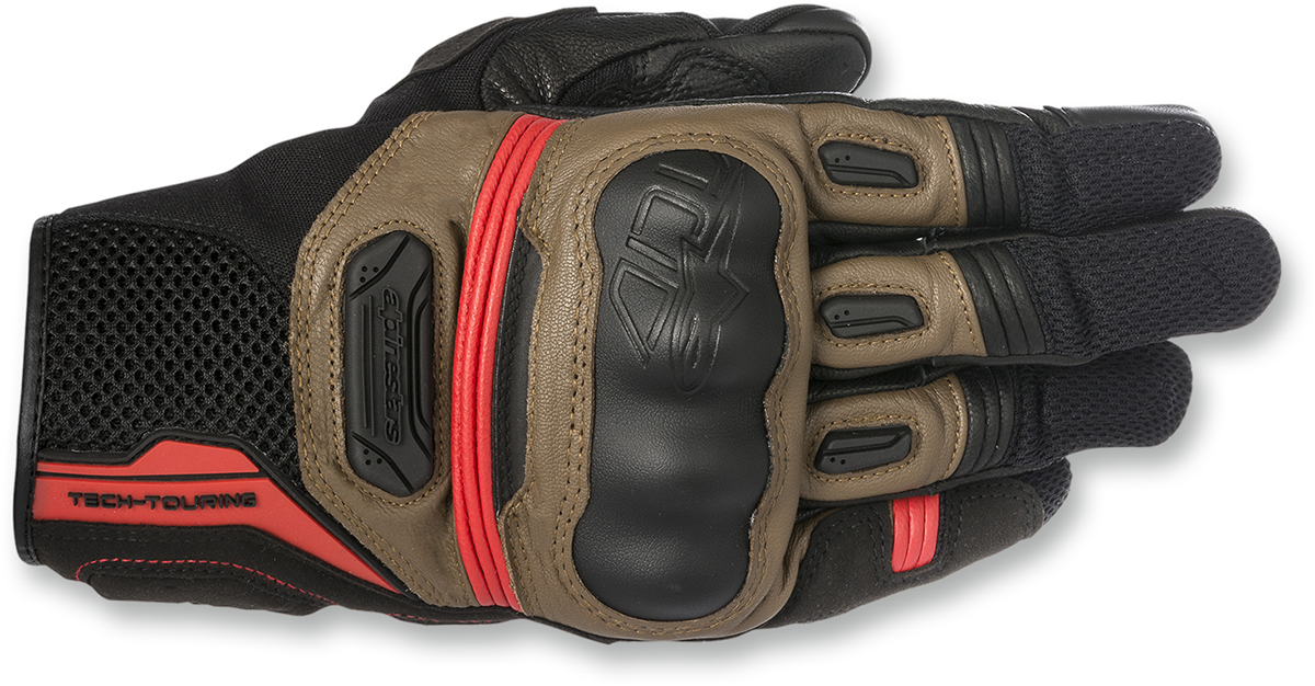 ALPINESTARS Highlands Gloves - Black/Brown/Red - Small 3566617-1813-S