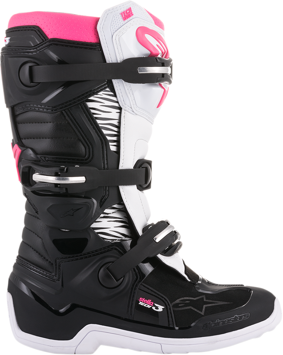 ALPINESTARS Stella Tech 3 Boots - Black/White/Pink - US 8 2013218-130-8