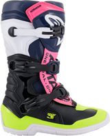 ALPINESTARS Tech 3S Boots - Black/Blue/Pink/White/Yellow - US 2 2014018-1176-2