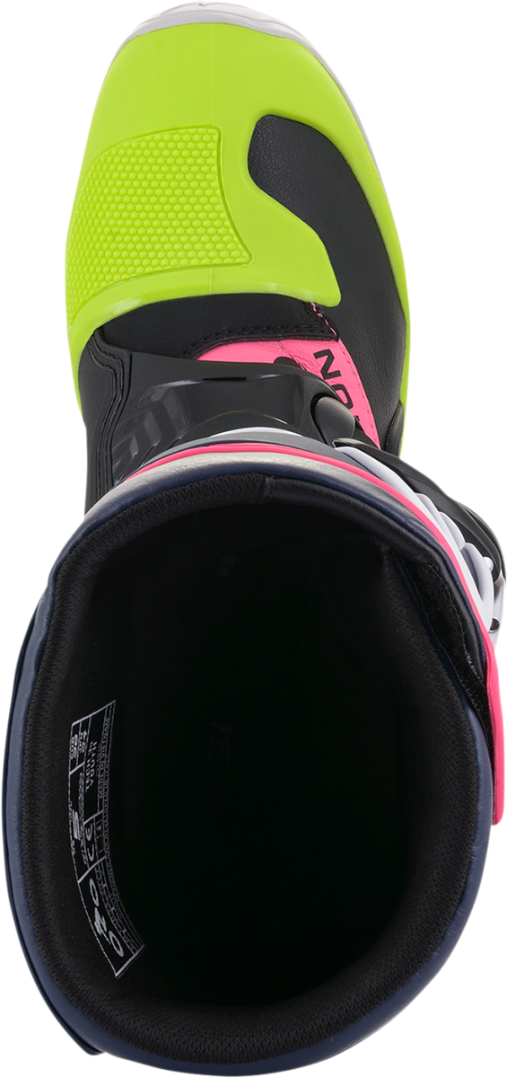 ALPINESTARS Tech 3S Boots - Black/Blue/Pink/White/Yellow - US 2 2014018-1176-2