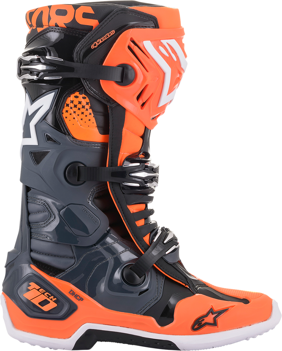 ALPINESTARS Tech 10 Boots - Fluorescent Orange/Cool Gray - US 9 2010020-9040-9