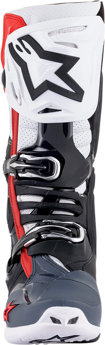 ALPINESTARS Tech 10 Supervented Boots - Black/White/Gray/Red - US 8 2010520-1213-8