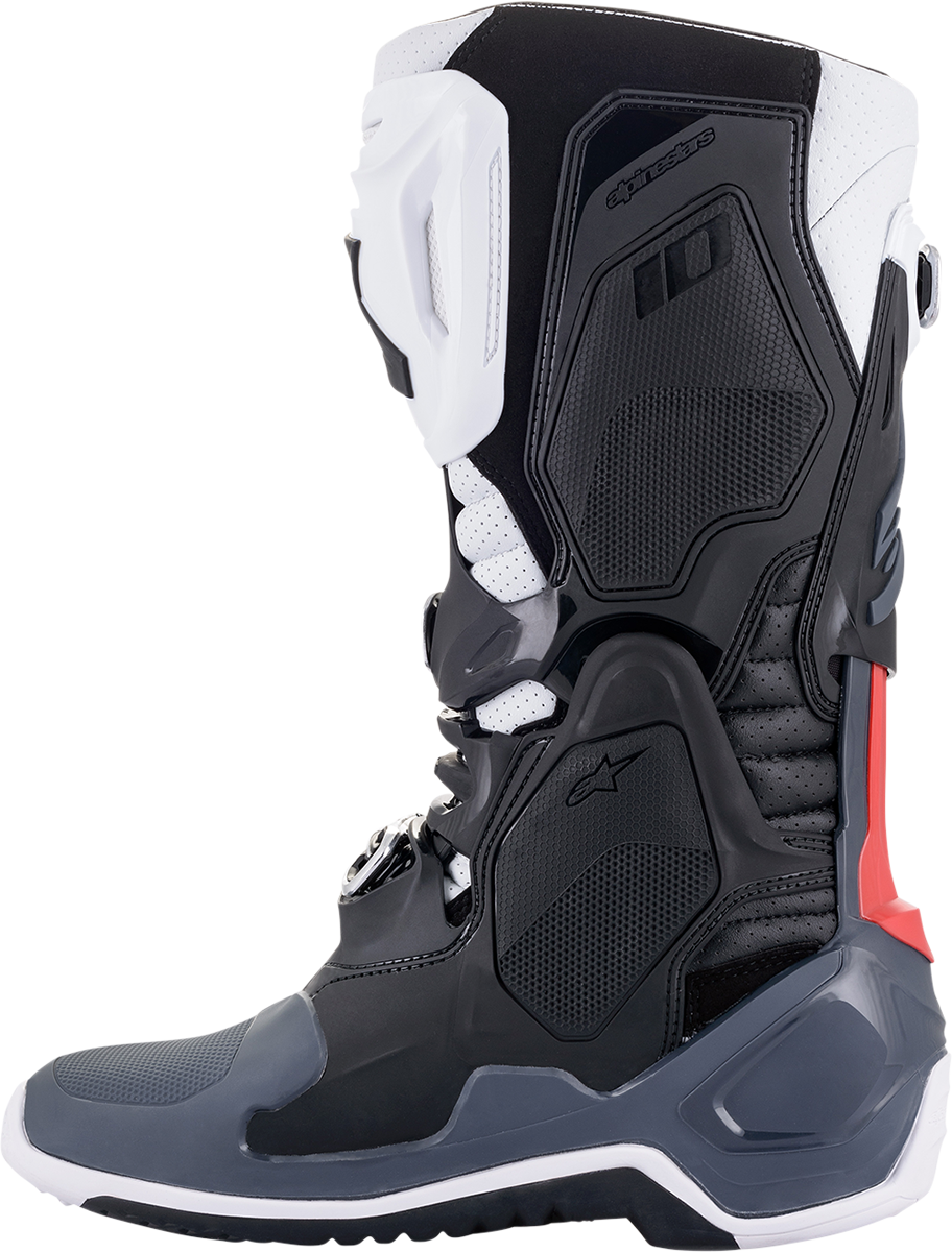 ALPINESTARS Tech 10 Supervented Boots - Black/White/Gray/Red - US 8 2010520-1213-8