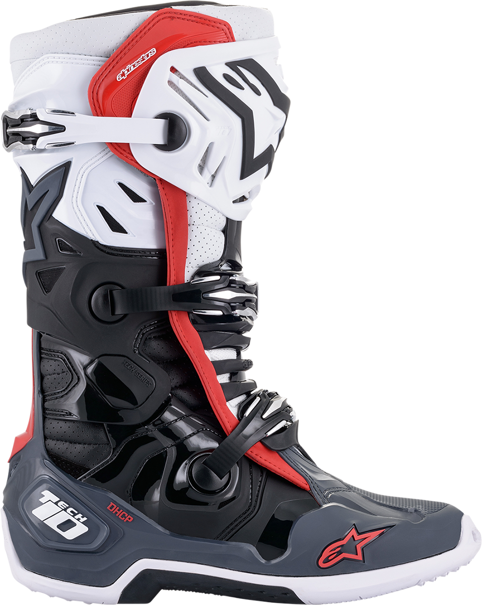 ALPINESTARS Tech 10 Supervented Boots - Black/White/Gray/Red - US 8 2010520-1213-8