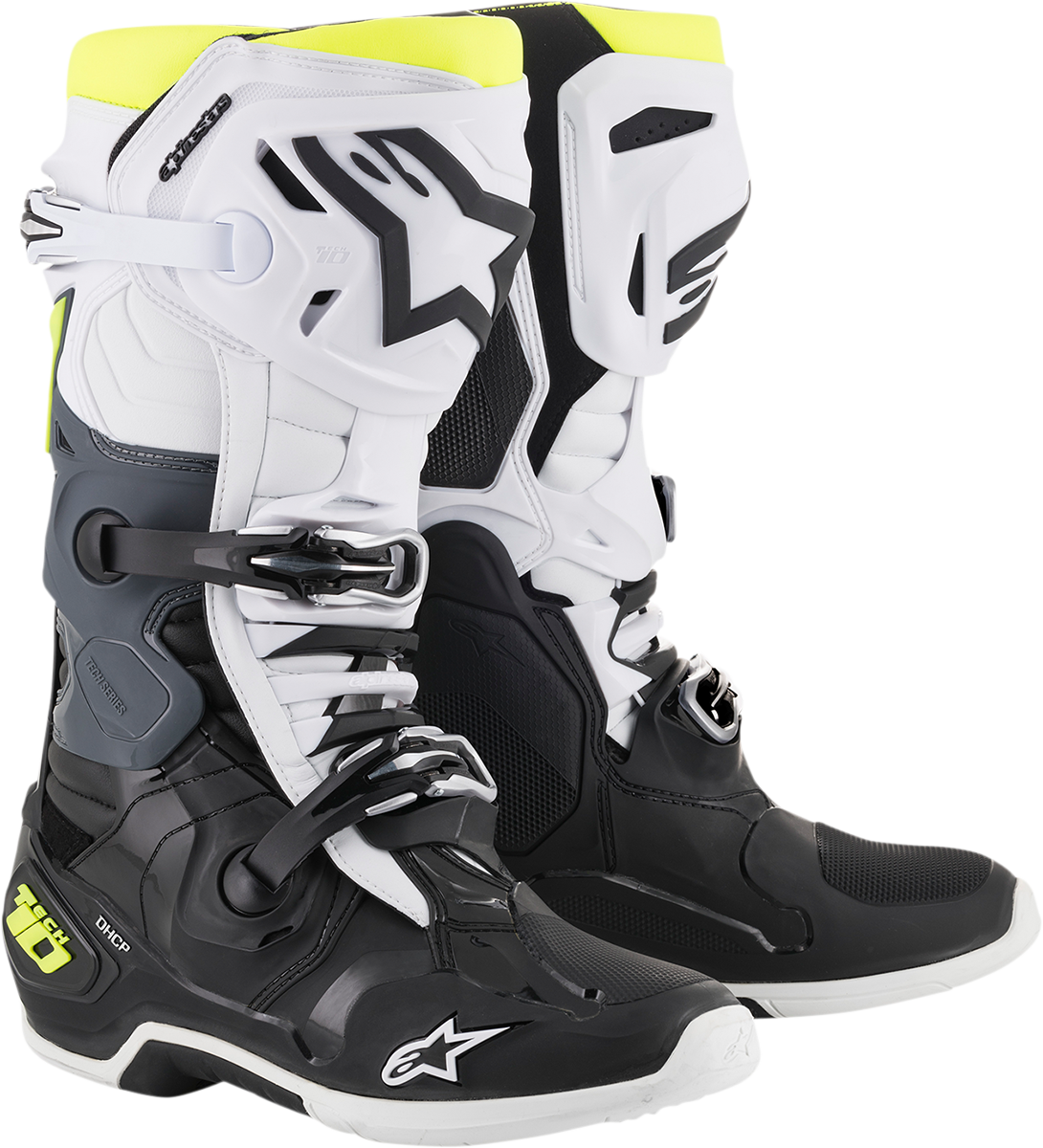 ALPINESTARS Tech 10 Boots - Black/White/Yellow - US 8 2010020-125-8