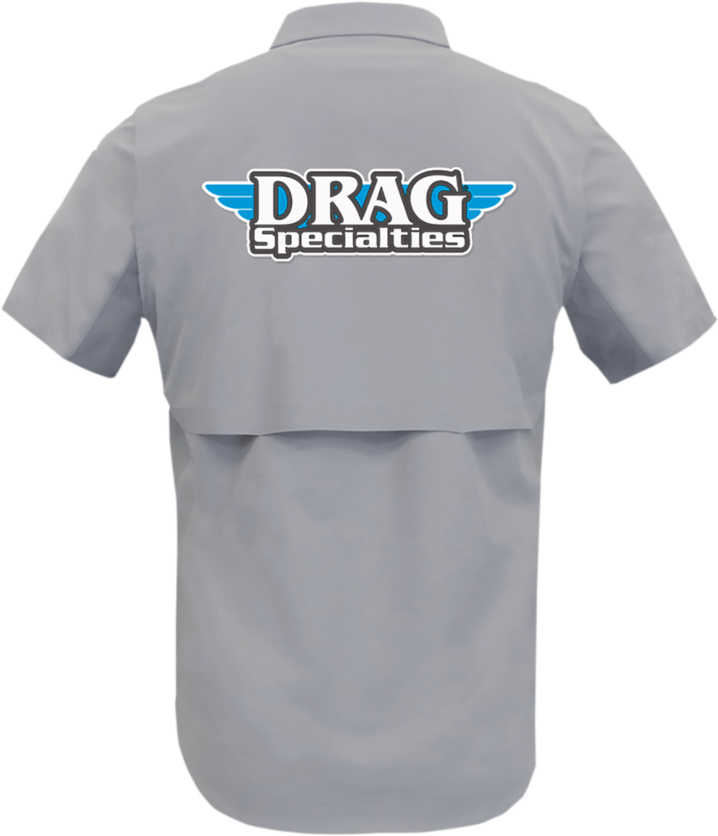 THROTTLE THREADS Drag Specialties Vented Shop Shirt - Gray - Large DRG31ST26GYLG