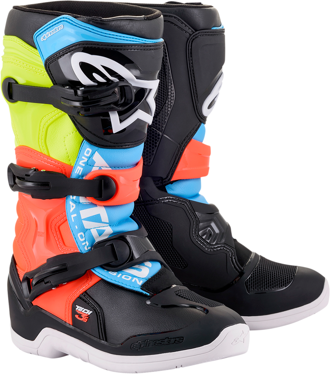 ALPINESTARS Tech 3S Boots - Black/Yellow/Red - US 8 2014018-1538-8