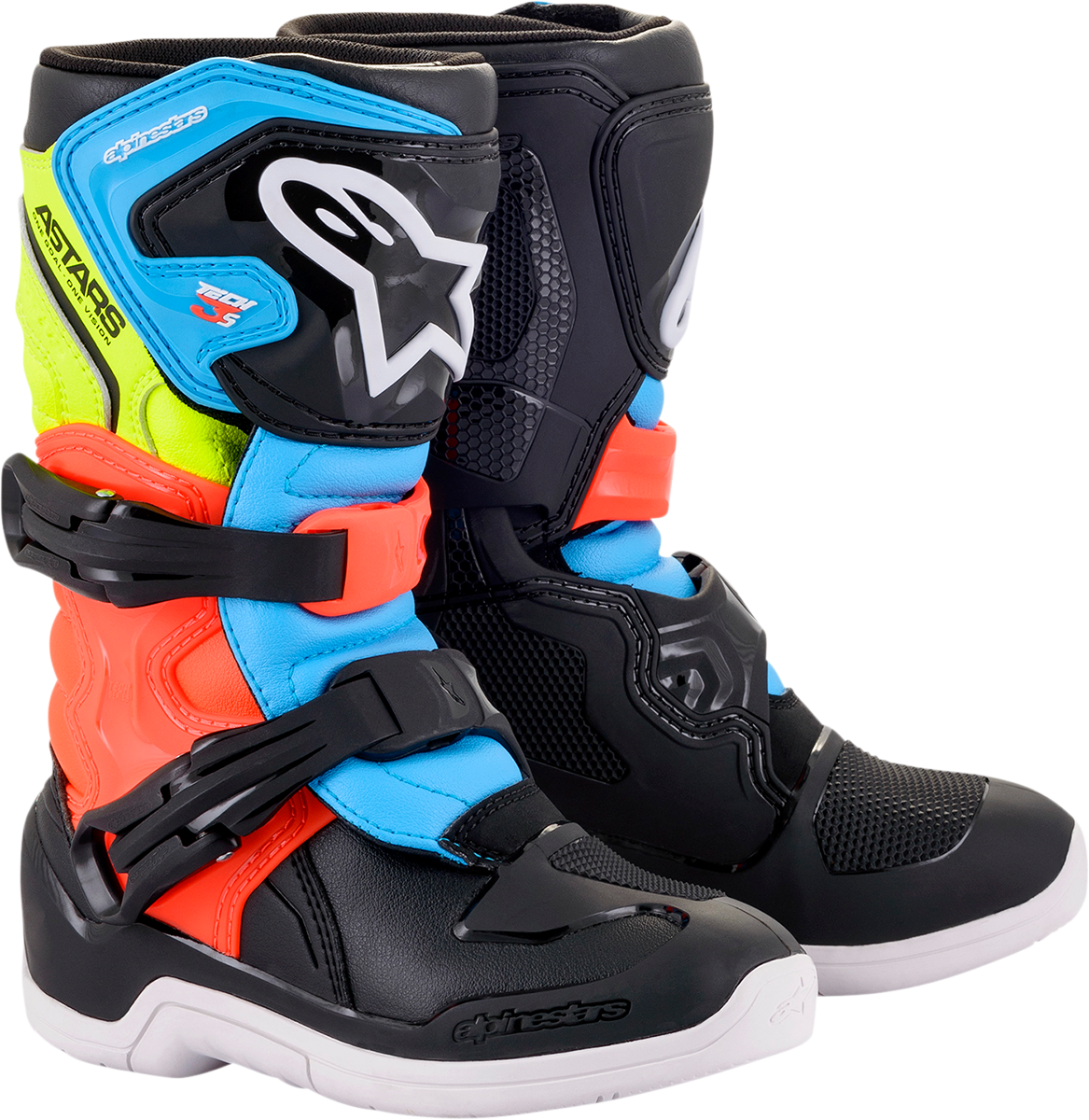 ALPINESTARS Tech 3S Boots - Black/Blue/Yellow/Red - US 10 2014518-1538-10