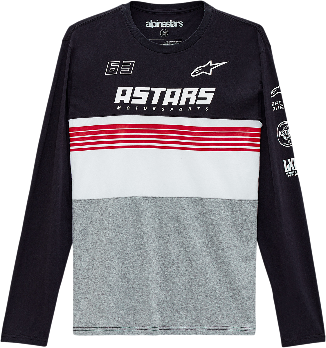 ALPINESTARS Turbo Long-Sleeve T-Shirt - Black/Heather Gray - Large 1213711111028L