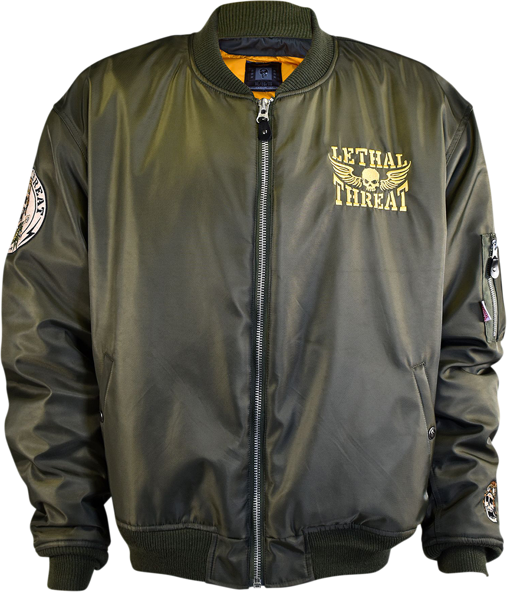LETHAL THREAT Bombs Away Jacket - Green - Large JT84030L