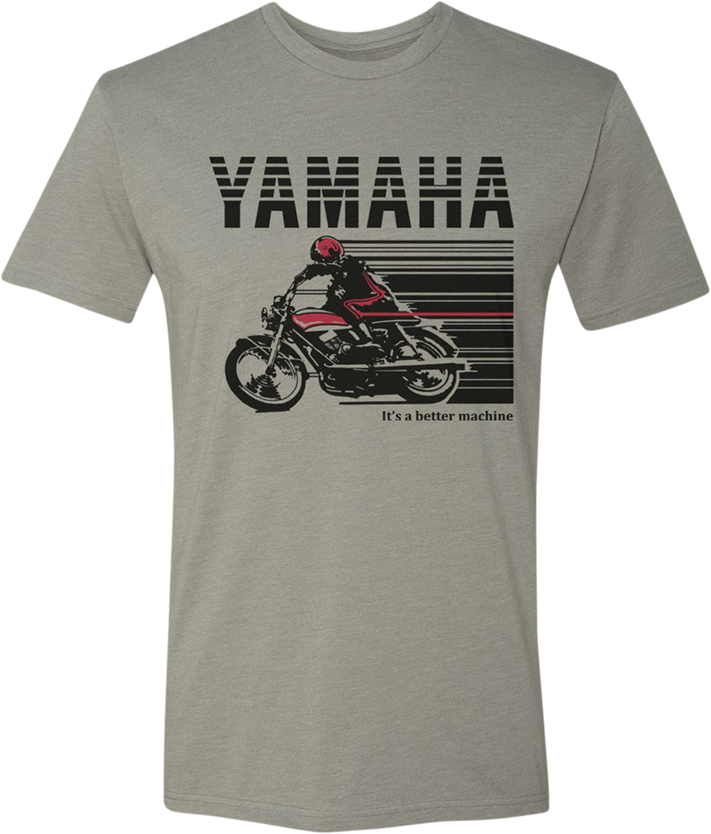 YAMAHA APPAREL Yamaha Cycle T-Shirt - Stone Gray/Red - Medium
