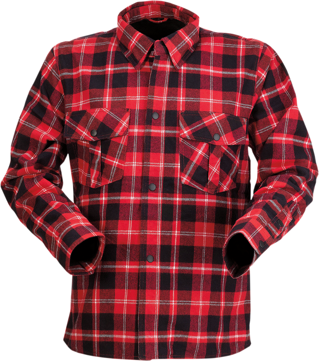 Z1R Duke Plaid Flannel Shirt - Red/Black - Small 3040-3049