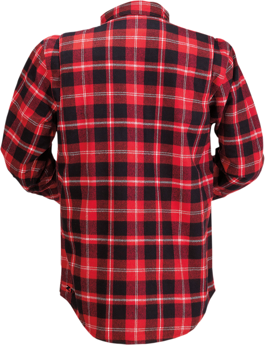 Z1R Duke Plaid Flannel Shirt - Red/Black - Small 3040-3049
