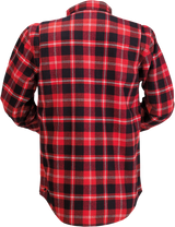 Z1R Duke Plaid Flannel Shirt - Red/Black - 4XL 3040-3055