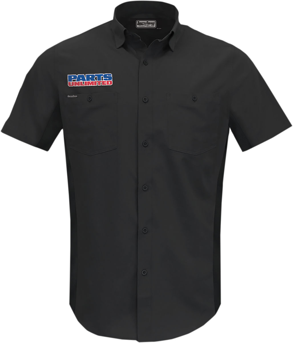 THROTTLE THREADS Parts Unlimited Vented Shop Shirt - Black - Medium PSU37ST26BKMD