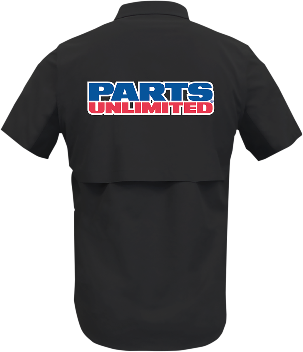 THROTTLE THREADS Parts Unlimited Vented Shop Shirt Black Medium PS