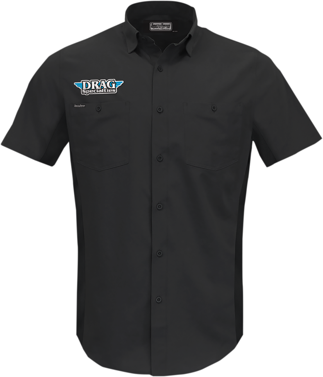 THROTTLE THREADS Drag Specialties Vented Shop Shirt - Black - 4XL DRG31ST26BK4X