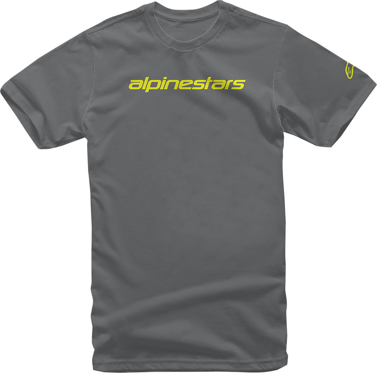 ALPINESTARS Linear Wordmark T-Shirt - Charcoal/Fluorescent Yellow - 2XL 12127202018522X
