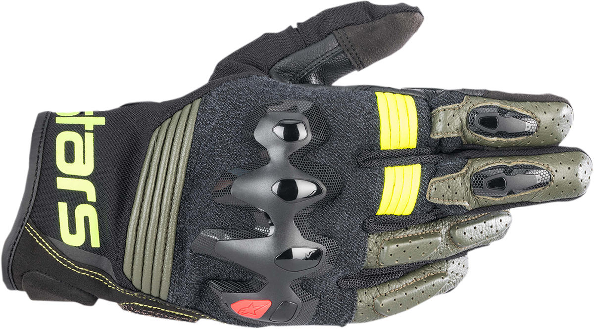 ALPINESTARS Halo Gloves - Forest Black/Fluo Yellow - Small 3504822-6085-S