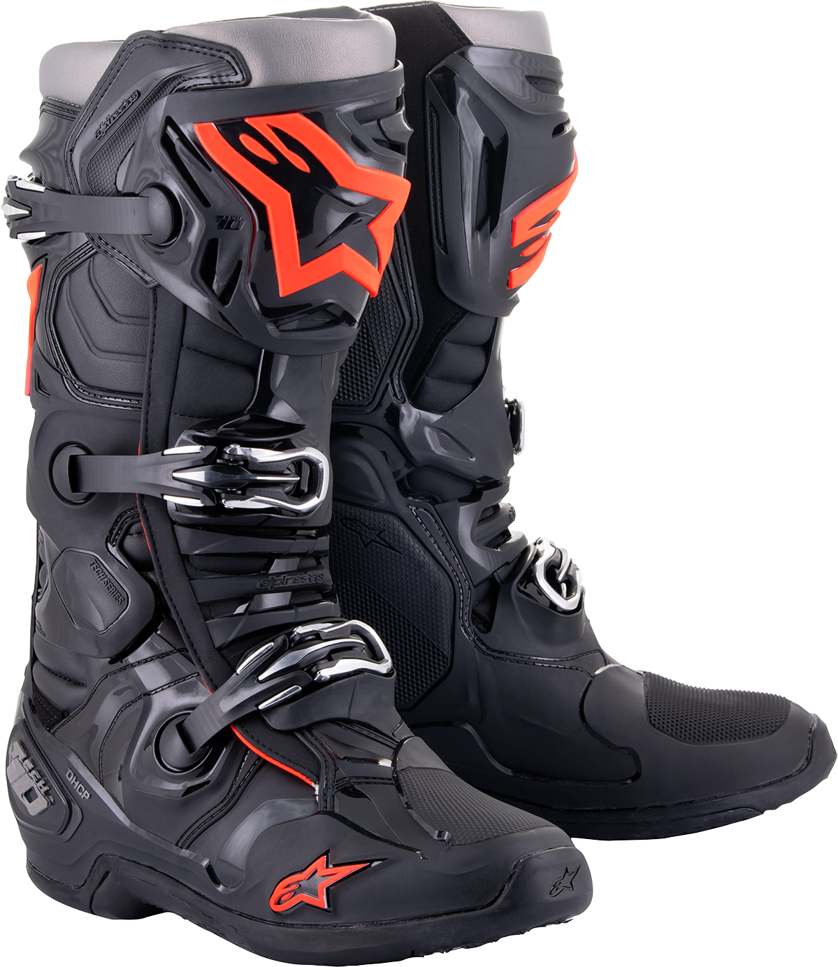 ALPINESTARS Tech 10 Boots - Black/Red Fluorescent - US 9 2010020-1030-9