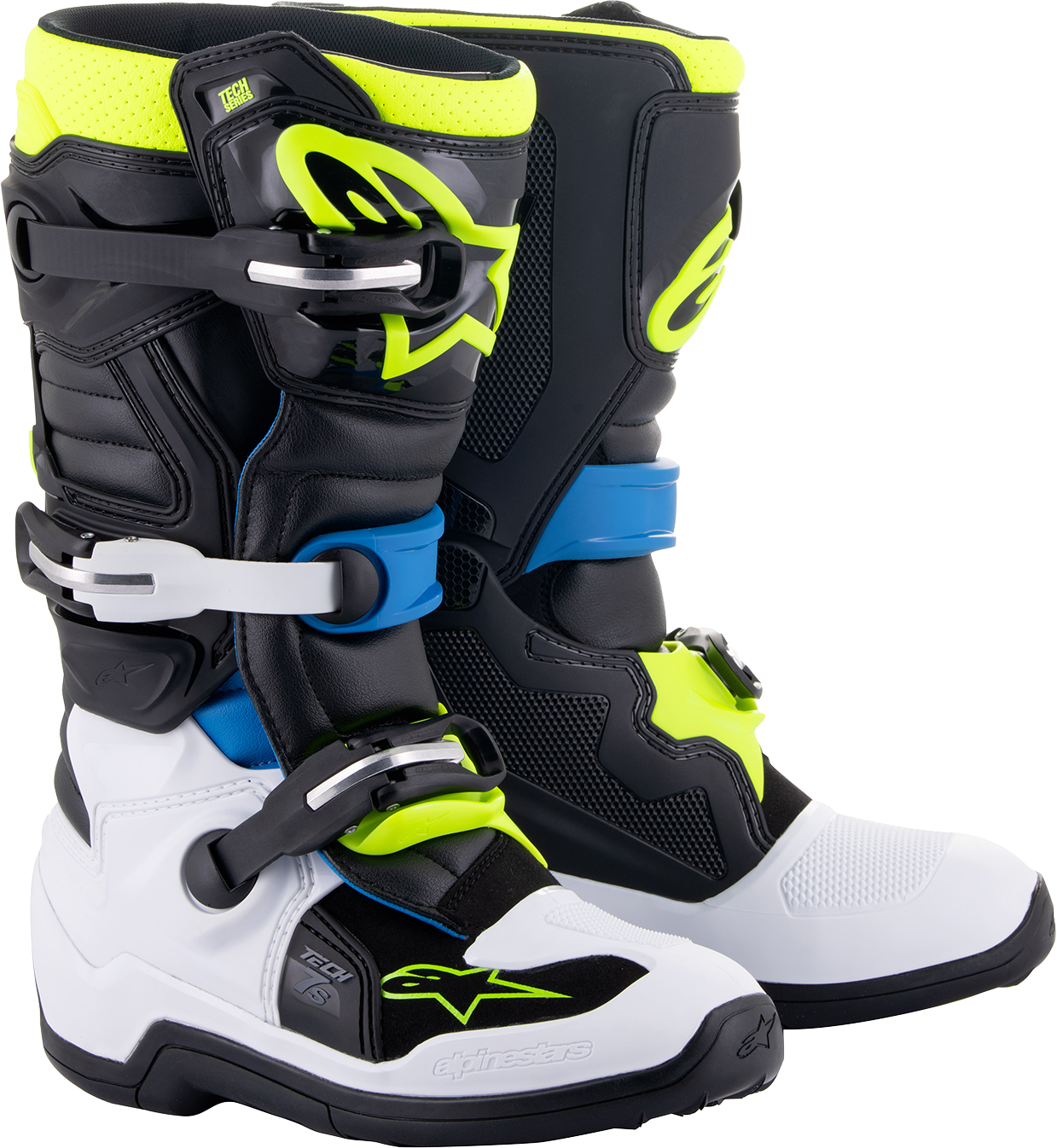 ALPINESTARS Tech 7S Boots - Black/Blue/Yellow - US 7 2015017-1795