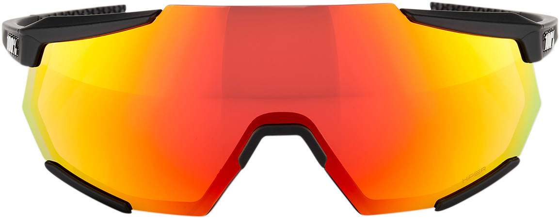 Racetrap Sunglasses - Soft Tact Black - Red Mirror Lens