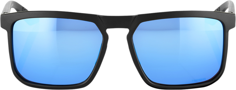 Renshaw Sunglasses Matte Black Hiper Blue Mirror Electrek Moto 9096