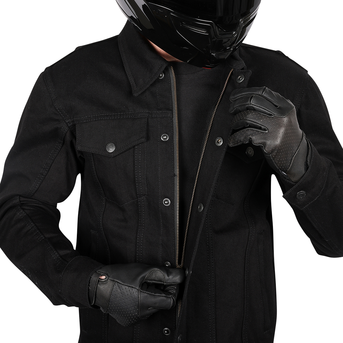 THRASHIN SUPPLY CO. Highway v2 Denim Riding Jacket - Black - XL TMJ-10-11