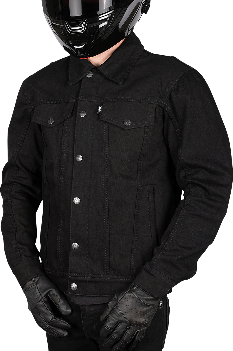 THRASHIN SUPPLY CO. Highway v2 Denim Riding Jacket - Black - Large TMJ-10-10