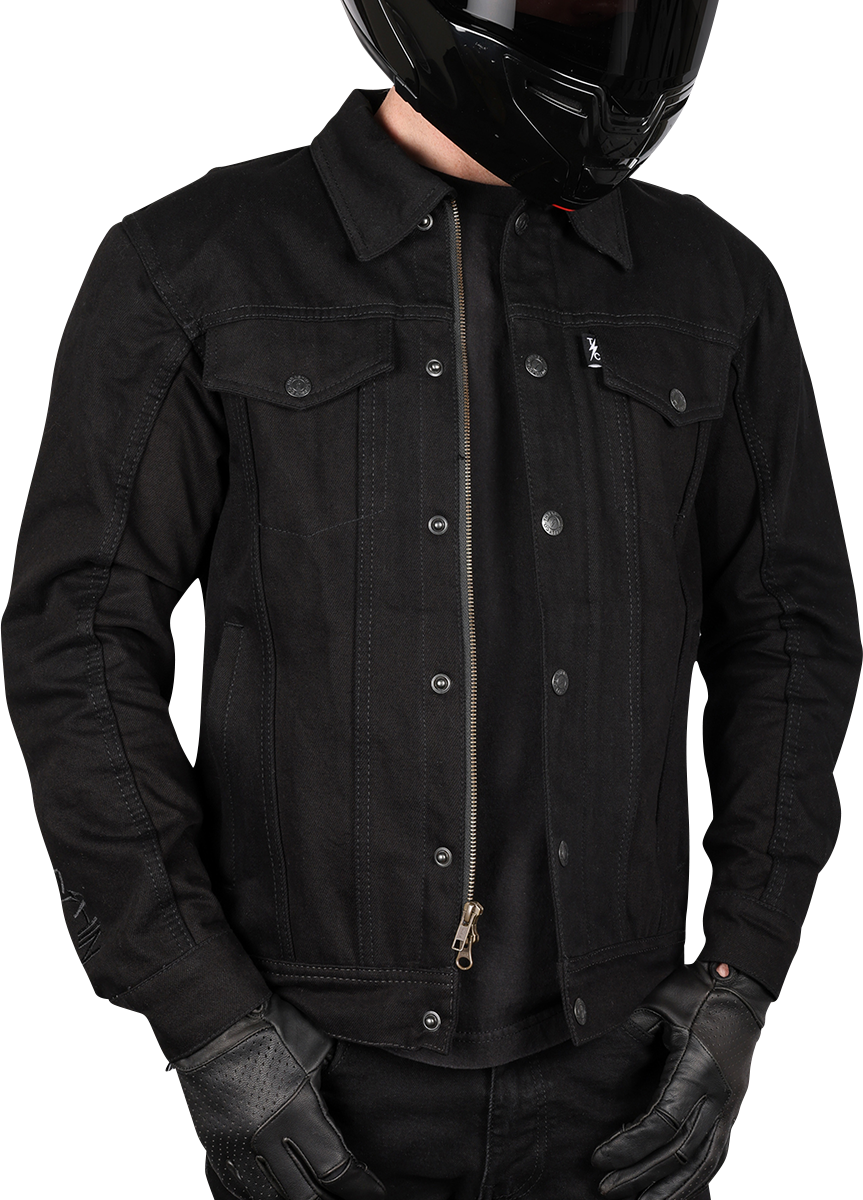 THRASHIN SUPPLY CO. Highway v2 Denim Riding Jacket - Black - Large TMJ-10-10