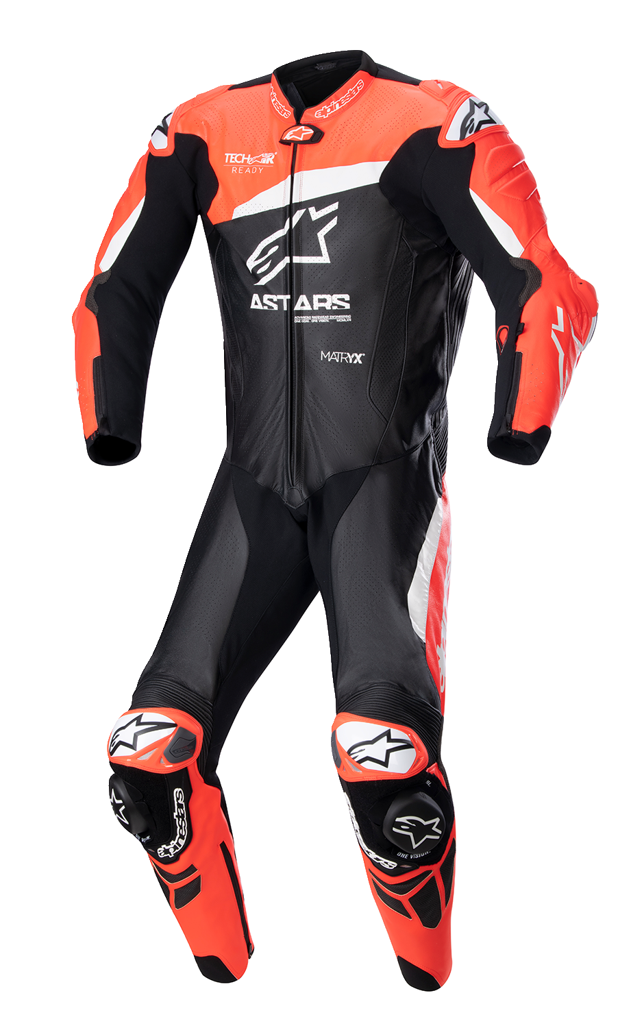 ALPINESTARS GP Plus v4 Leather Suit - Black/Red Fluo/White - US 44 / E ...