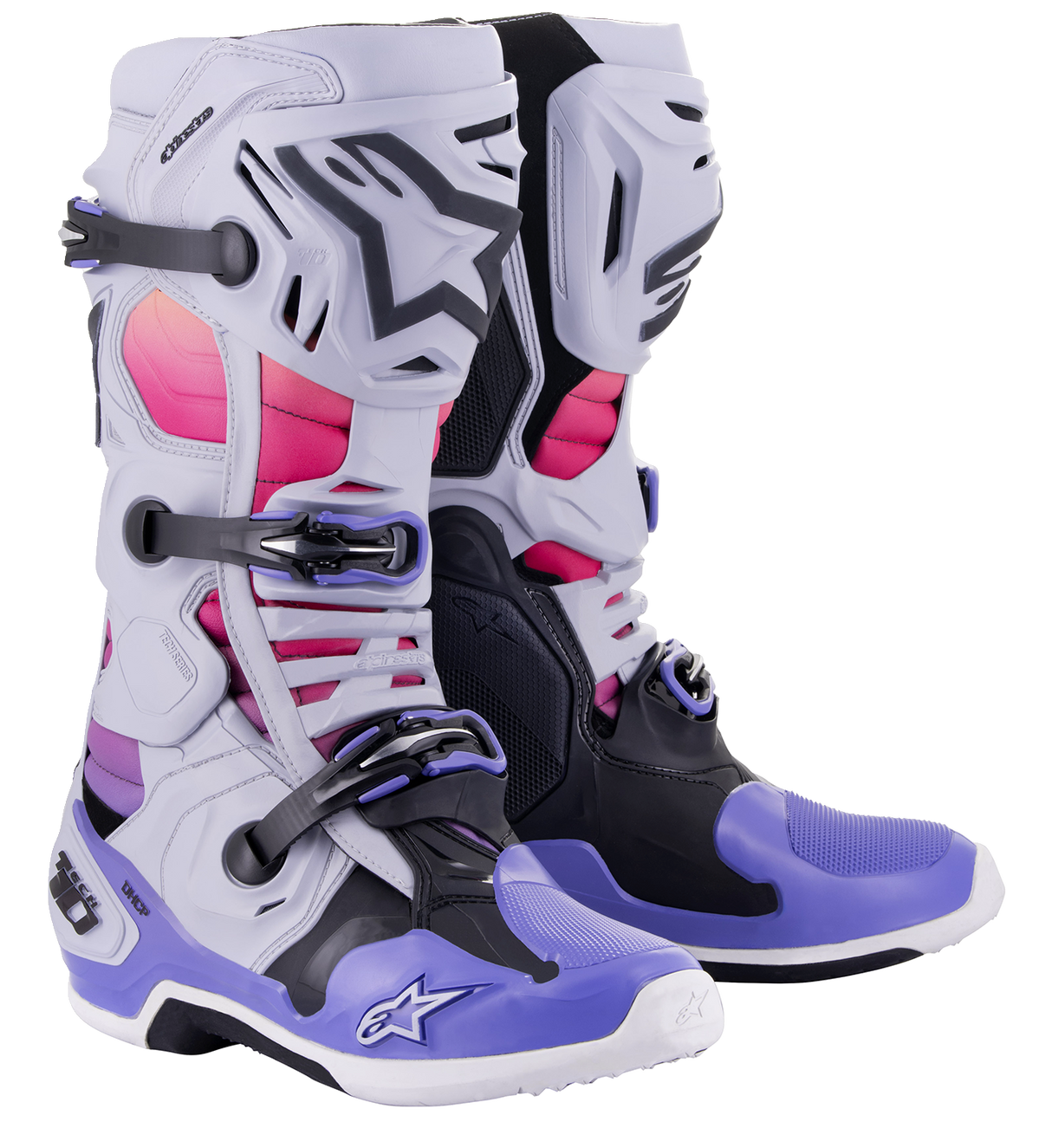 ALPINESTARS Limited Edition Daytona '23 Tech 10 Boots - Gray/Pink/Purple - US 9 2010020-9243-9