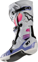 ALPINESTARS Limited Edition Daytona '23 Tech 10 Boots - Gray/Pink/Purple - US 9 2010020-9243-9