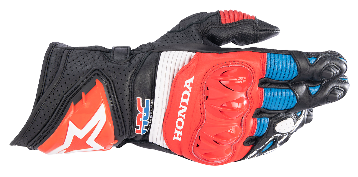 ALPINESTARS Honda GP Pro R3 Gloves - Black/Bright Red/Blue - Medium 3556223-1317-M