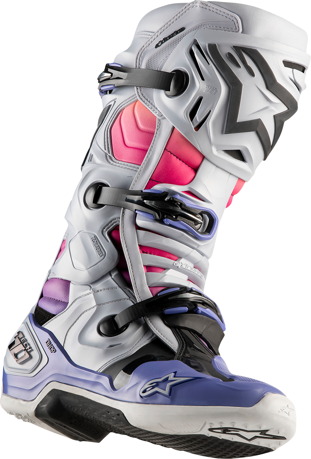 ALPINESTARS Limited Edition Daytona '23 Tech 10 Boots - Gray/Pink/Purple - US 9 2010020-9243-9