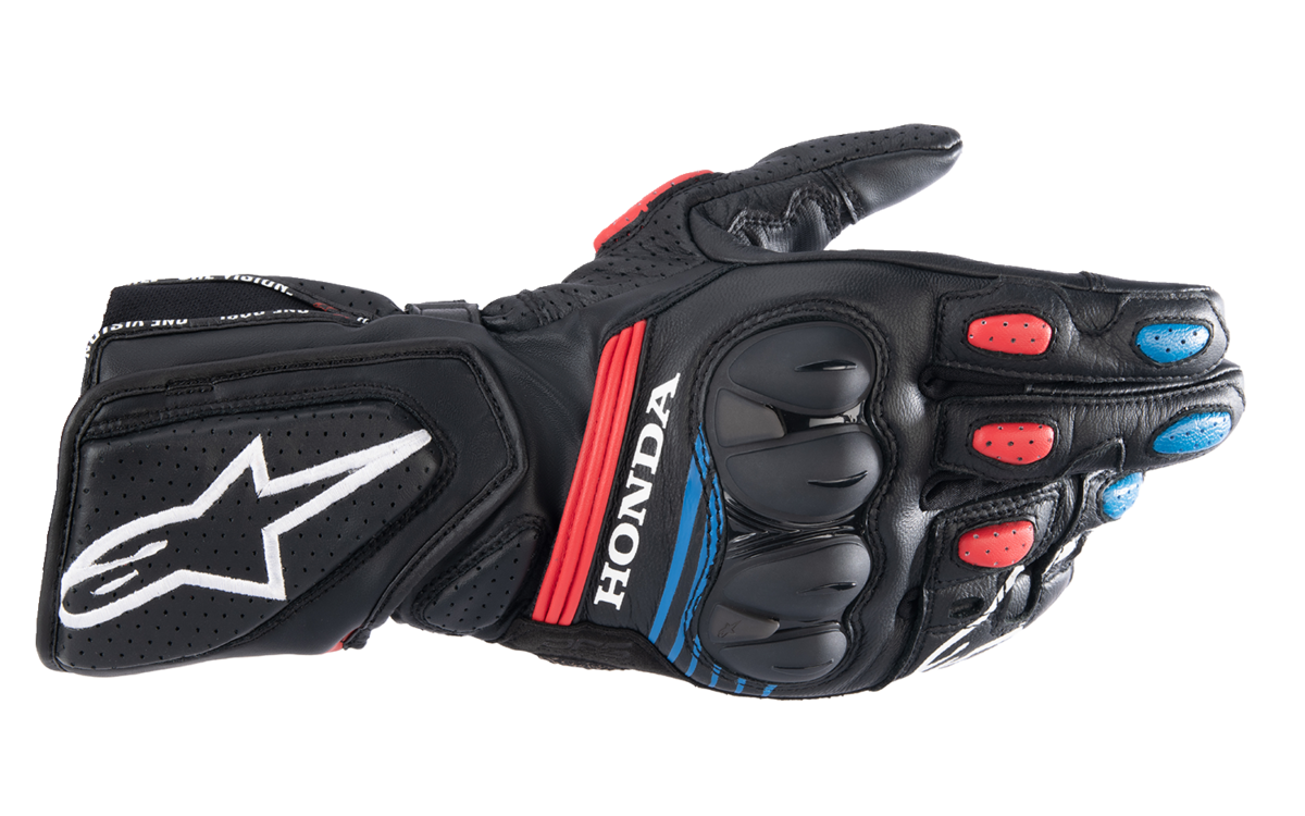 ALPINESTARS Honda SP-8 V3 Gloves - Black/Bright Red/Blue - Large 3558423-1317-L