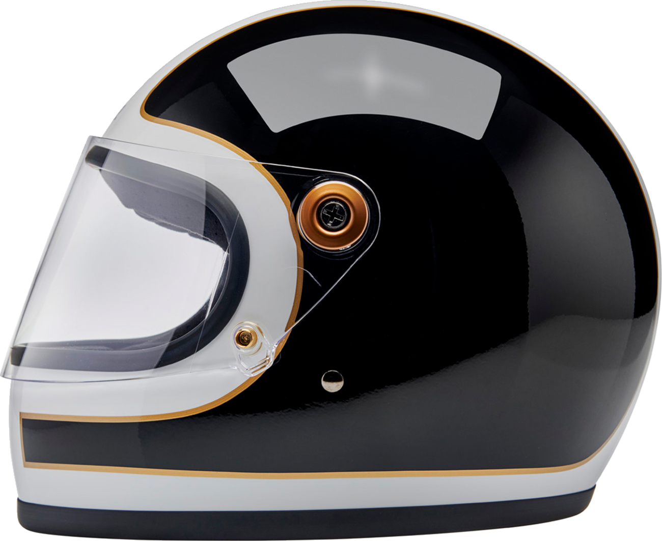 BILTWELL Gringo S Helmet - Gloss White/Black Tracker - XL 1003-566