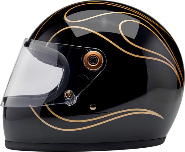 BILTWELL Gringo S Helmet - Gloss Black Flames - Medium 1003-567