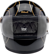 BILTWELL Gringo S Helmet - Gloss Black Flames - Large 1003-567-504