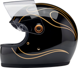 BILTWELL Gringo S Helmet - Gloss Black Flames - XL 1003-567-505