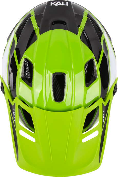 KALI Child Maya Full Face Helmet - Race - Gloss Lime/White/Black - OS 0221923322