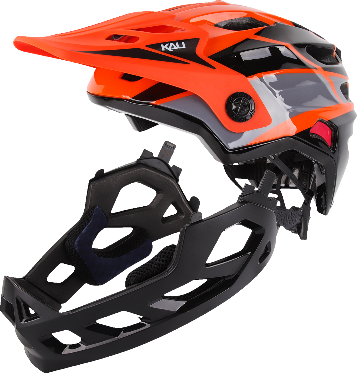 KALI Child Maya Full Face Helmet - Race - Gloss Orange/Gray/Black - OS Electrek Moto KALI Child Maya Full Face Helmet - Race - Gloss Orange/Gray/Black - OS Electrek Moto