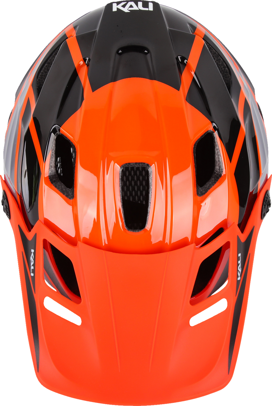KALI Child Maya Full Face Helmet - Race - Gloss Orange/Gray/Black - OS 0221923312