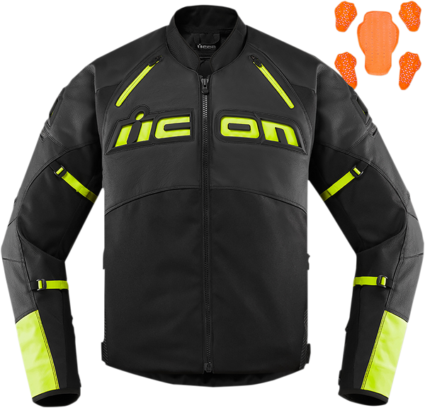ICON Contra2 CE Jacket - Black/Hi-Viz - 3XL 2810-3659 – Electrek Moto